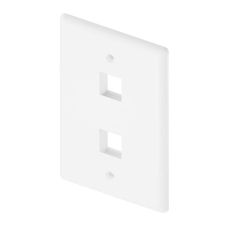 UNIRISE USA 2Port Wall Plate, Single Gang, White WP-2P-WHT